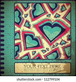 retro valentine`s day card