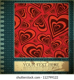 retro valentine`s day card