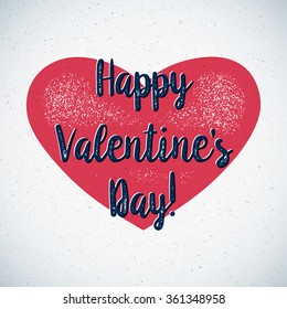 Retro Valentines Day card with heart and shifted colors