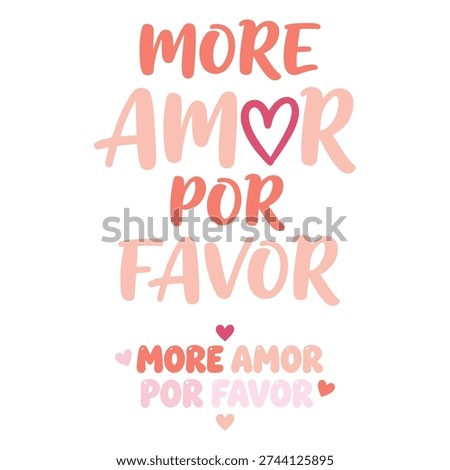 Retro Valentine's Day Design Collection: Groovy Typography Set, More Amor Por Favor Spanglish Quotes, and Pink Hand-Drawn Romantic Doodle Icons for Sublimation and Stickers.