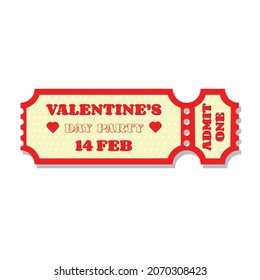 retro valentine's day party ticket