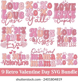 Retro Valentine's Day Quotes Cute  Designs Bundle