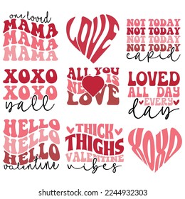 Retro Valentine's Day Quotes svg Bundle. Quotes about Retro Valentine's Day , Retro Valentine's Day cut files Bundle of 14 svg eps Files for Cutting Machines Cameo Cricut, Retro Valentine's Day Quo