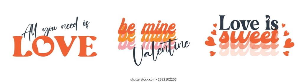 Retro Valentine's Day Quotes vector