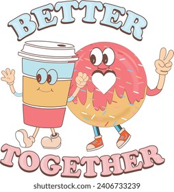 Retro Valentine's Day Sublimation Vector Illustration  Design