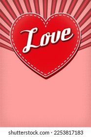 Retro Valentines Day Template. Vector illustration design