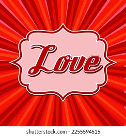 Retro Valentines Day Template. Vector illustration depign