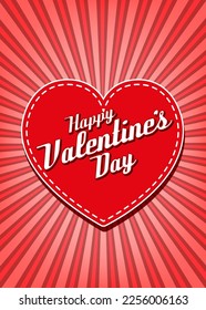 Retro Valentines Day Template. Vector illustration design