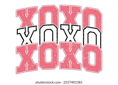 Retro Valentine's Day XOXO EPS T-shirt Design