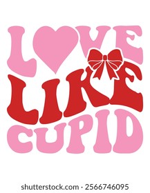 Retro Valentines T-Shirt, Cute Valentines T-Shirt, Heart T-Shirt, Groovy Valentine Shirt, Valentine's Day Shirt, Love Like Cupid Valentines T-Shirt