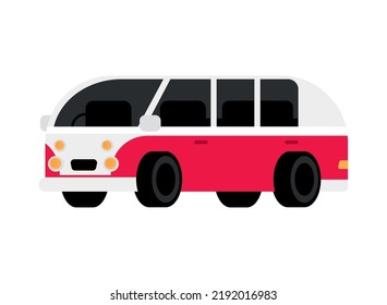 Retro Van Car Icon Flat Isolated