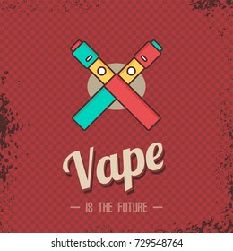 retro vaporizer electric cigarette vapor mod - vape life vector