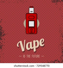 retro vaporizer electric cigarette vapor mod - vape life vector