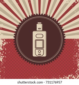 retro vaporizer electric cigarette vapor mod - vape life vector