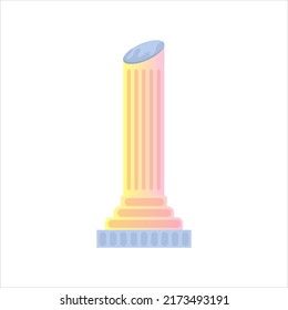 Retro vaporwave column isolated y2k style. Aesthetic pop flat vector illustration. Y2k aesthetic. Retro vector illustration.