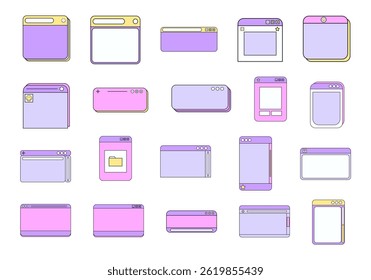 Retro Vaporwave Computer Screen Element