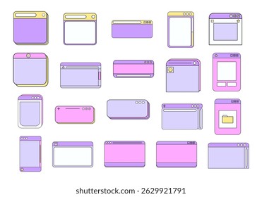 Retro Vaporwave Computer Screen Element