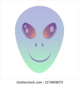 Retro vaporwave face alien isolated y2k style. Aesthetic pop flat vector illustration. Y2k aesthetic. Retro vector illustration.