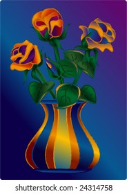 retro vase with roses