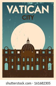 Retro Vatican City Poster