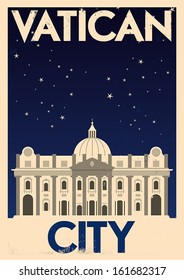 Retro Vatican City Poster