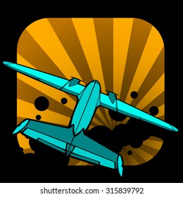 ilustración de avión vector retro