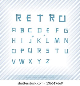Retro vector alphabet. Full alphabet in modern colors. Modern design numbers with space for your creativity. Sizable and editable friendly.