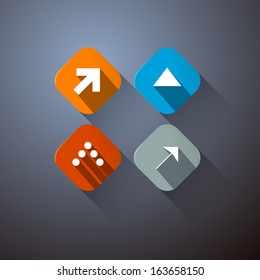 Retro Vector Arrows Set on Dark Background 