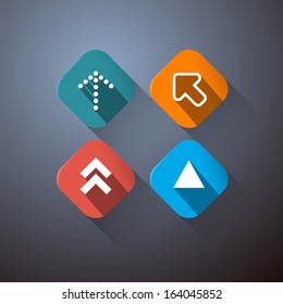 Retro Vector Arrows Set on Dark Background 