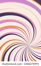 Retro vector backdrop in groovy style. Abstract curves in light colors perfect for prints, posters, cards and stationery for kids and adults
