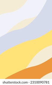Retro vector backdrop in groovy style. Waves in yellow and blue colors perfect for prints, posters, cards and stationery for kids and adults