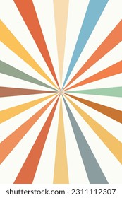 Retro vector backdrop in groovy style. Multicolor lines perfect for prints, posters, cards and stationery for kids and adults