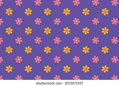 retro vector background with flowers for social media posts, banner, card design, etc.