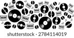 Retro Vector Background Graphics Set: Music Media – CDs, Vinyl Records, and Cassettes – A Collection and a Passion