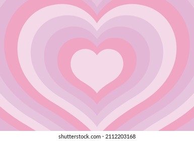 retro vector background with heart tunnel for social media posts, banner, card design, etc.