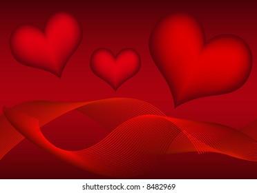 retro vector background with lovely hearts for The Valentine's day