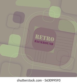Retro vector background with symmetrical square pattern.