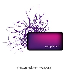 retro vector banner with retro circles and branches