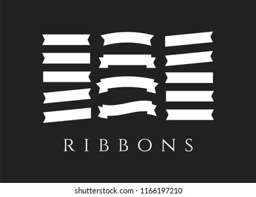 Retro vector banner ribbons and badges for sale. Banner ribbon vector set