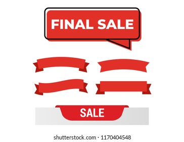 Retro vector banner ribbons and badges for sale. Banner ribbon vector set