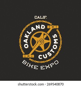 Retro Vector Bike Custom Show Expo Label or Logo Design with Typography. Good for T-shirts, Prints, Flayers, etc.