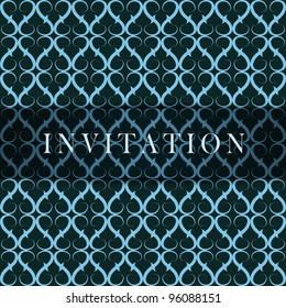 Retro vector blue invitation card