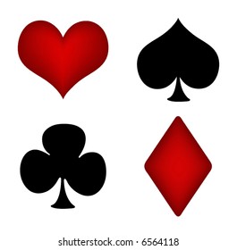 retro vector card suits