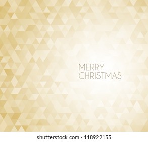 retro vector Christmas background made from golden triangles