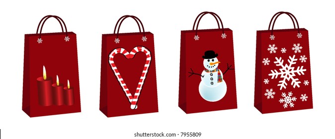 retro vector christmas bags