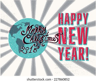 Retro vector Christmas poster.