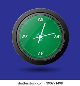 Retro vector clock with scale and arrows, Vector Illustration