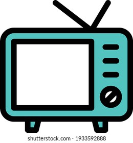 retro  vector colour line icon