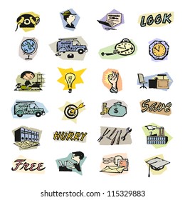 Retro Vector Distressed Service Business and Industry Clipart