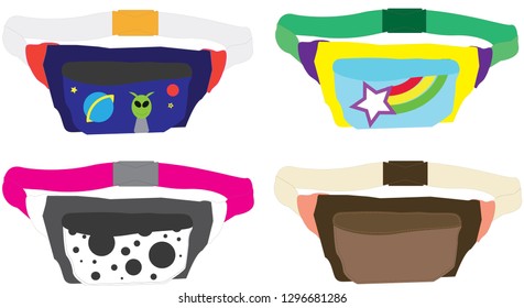 Retro Vector Fanny Pack Set